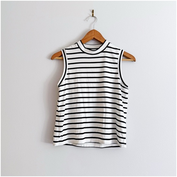 Madewell Mock Neck Striped Tank XXS - Picture 5 of 12